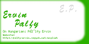 ervin palfy business card